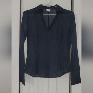 Worth Elegant Navy Blue Women's Top 100% Cotton